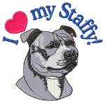 Picture of Love My Staffy Machine Embroidery Design