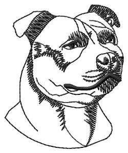 Picture of Staffy Head Outline Machine Embroidery Design