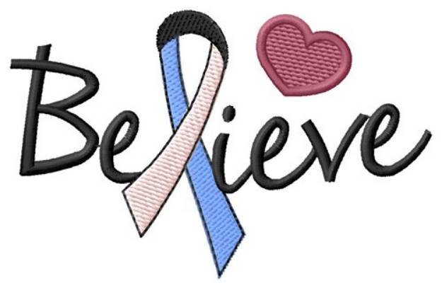Picture of Believe Ribbon Machine Embroidery Design