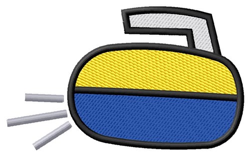 Curling Rock Machine Embroidery Design