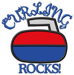 Picture of Curling Rocks Machine Embroidery Design