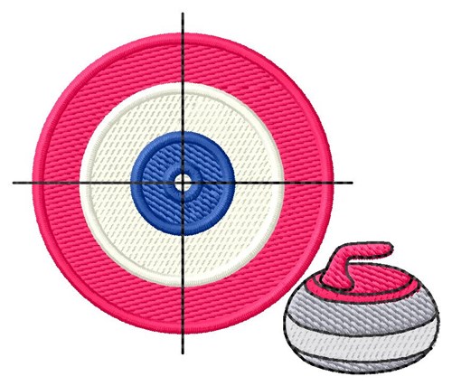 Curling Target Machine Embroidery Design