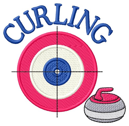 Curling Target Machine Embroidery Design