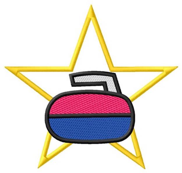 Picture of Curling Rock Star Machine Embroidery Design
