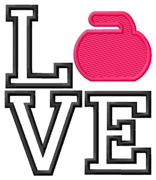 Picture of Love Curling Machine Embroidery Design