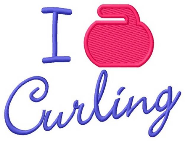 Picture of I Love Curling Machine Embroidery Design