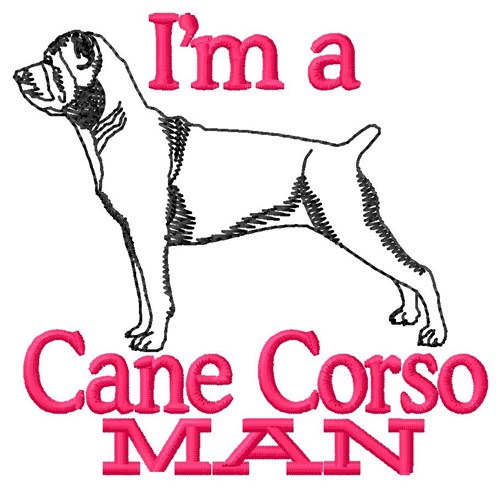 Cane Corso Man Machine Embroidery Design