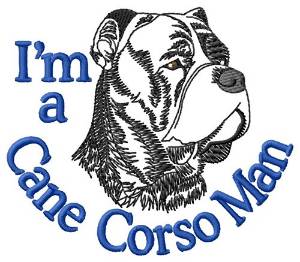 Picture of Cane Corso Man Machine Embroidery Design