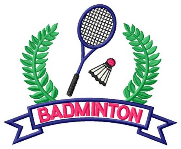 Picture of Badminton Wreath Machine Embroidery Design