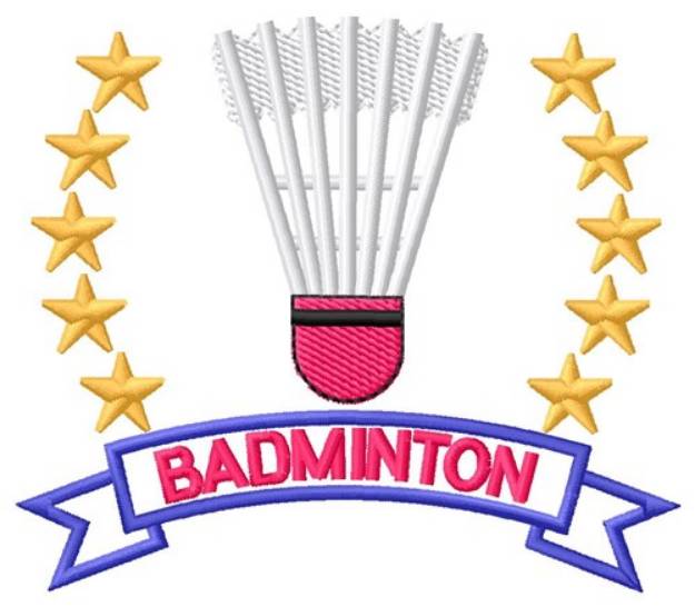 Picture of Badminton Stars Machine Embroidery Design