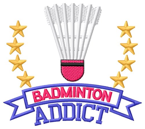 Badminton Addict Machine Embroidery Design