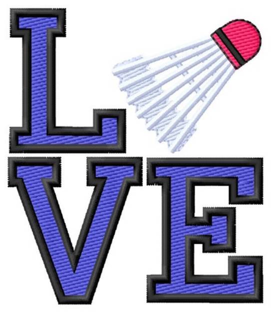Picture of LOVE Badminton Machine Embroidery Design