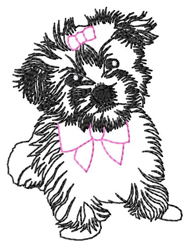 Morkie Outline Machine Embroidery Design