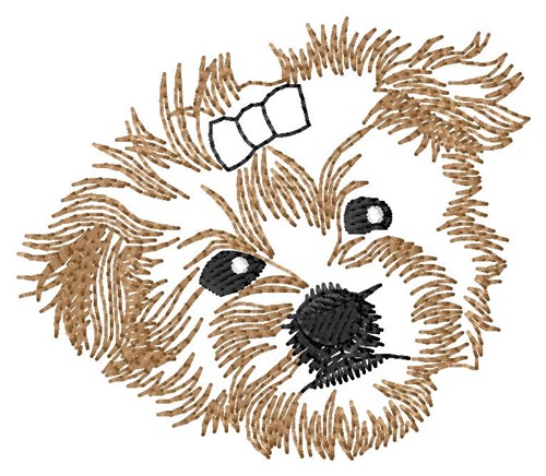 Morkie Face Outline Machine Embroidery Design