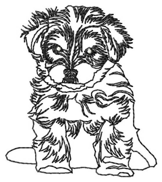 Picture of Morkie Outline Machine Embroidery Design