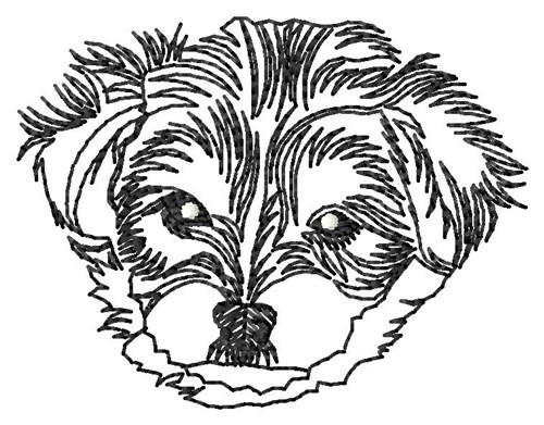 Morkie Face Outline Machine Embroidery Design