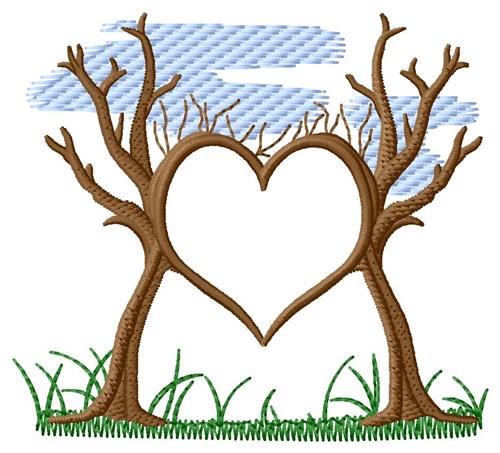 Tree Heart Machine Embroidery Design
