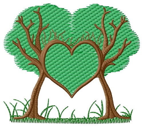 Trees Heart Machine Embroidery Design