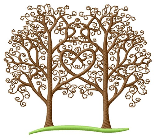 Heart Trees Machine Embroidery Design