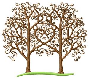 Picture of Heart Trees Machine Embroidery Design
