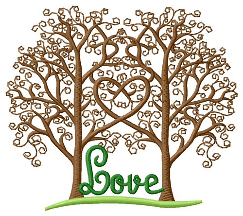 Love Trees Machine Embroidery Design