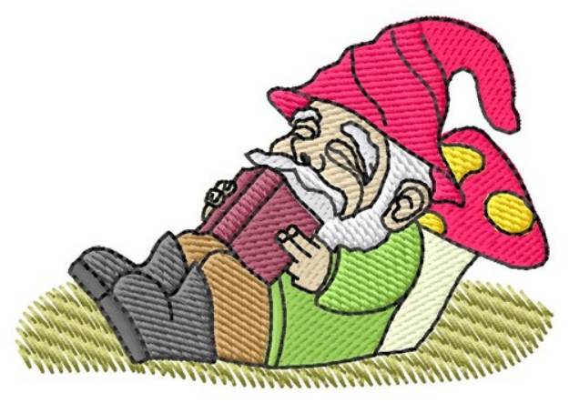 Picture of Gnome Reading Machine Embroidery Design