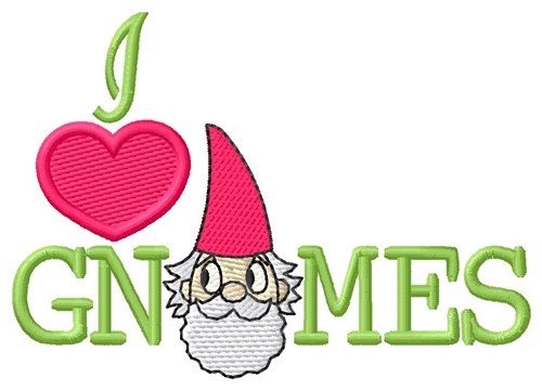 Love Gnomes Machine Embroidery Design