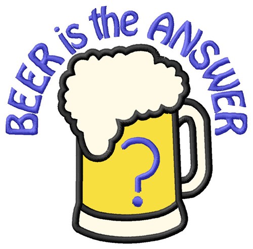 Beer Answer Machine Embroidery Design