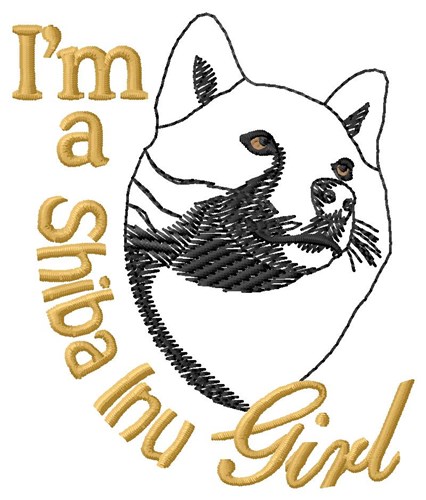 Shiba Inu Girl Machine Embroidery Design