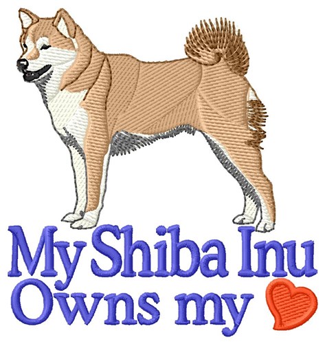 Shiba Owns Heart Machine Embroidery Design