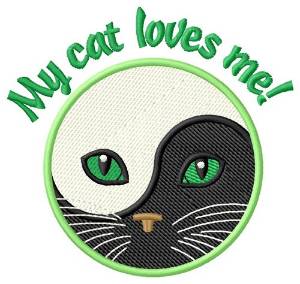 Picture of My Cat Loves Me Machine Embroidery Design
