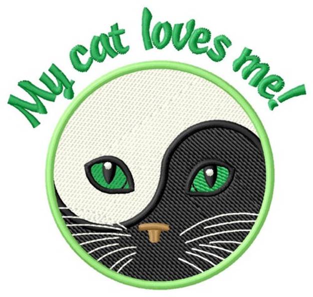 Picture of My Cat Loves Me Machine Embroidery Design