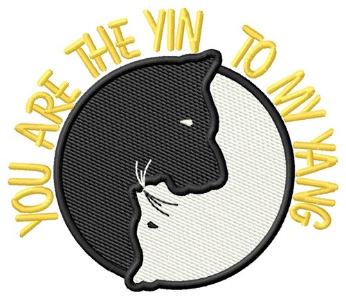 Yin Yang Dog Cat Machine Embroidery Design
