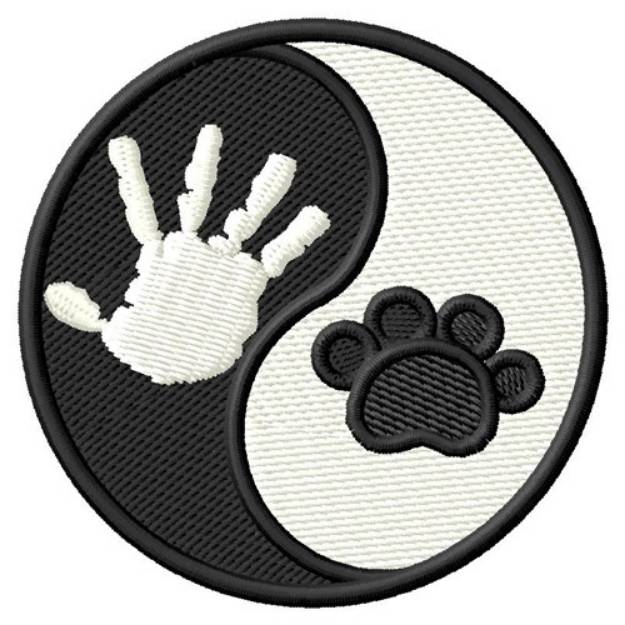 Picture of Hand & Dog Paw Machine Embroidery Design