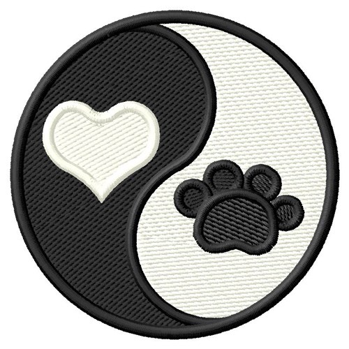 Heart & Dog Paw Machine Embroidery Design