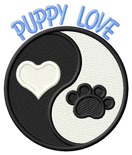 I Love You, Puppy Machine Embroidery Design