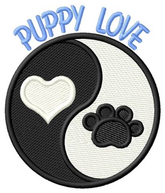 Picture of I Love You, Puppy Machine Embroidery Design