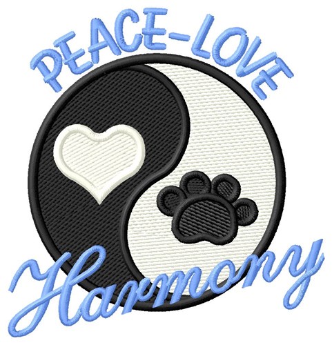 Peace Love (Dog) Machine Embroidery Design