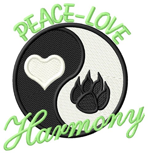 Peace Love (Cat) Machine Embroidery Design