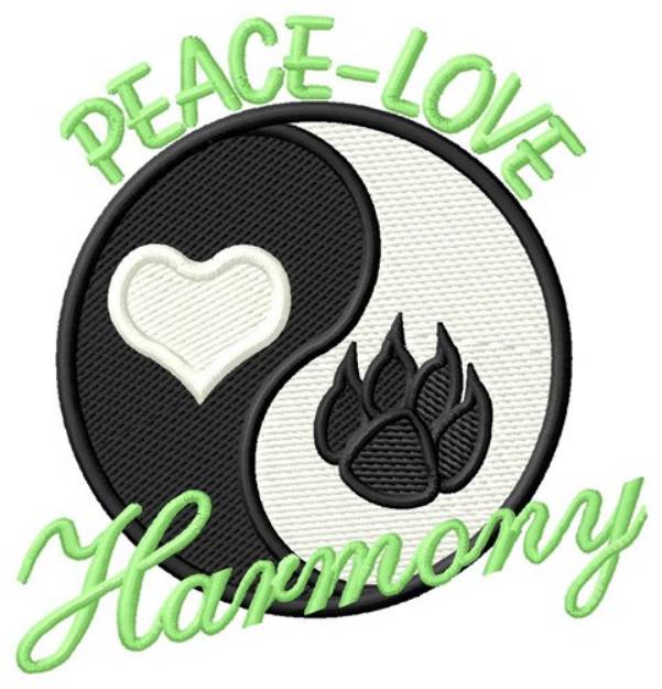 Picture of Peace Love (Cat) Machine Embroidery Design