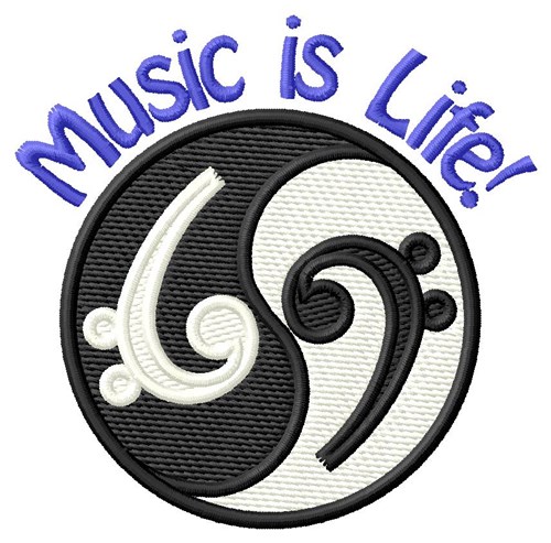 Music Is Life! Machine Embroidery Design