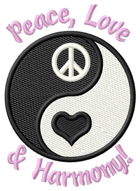 Picture of Peace, Love, Harmony! Machine Embroidery Design