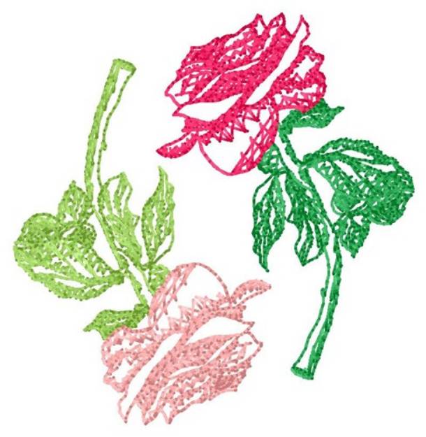 Picture of Light Fill Roses Machine Embroidery Design