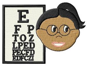 Picture of Lady & Eye Chart Machine Embroidery Design