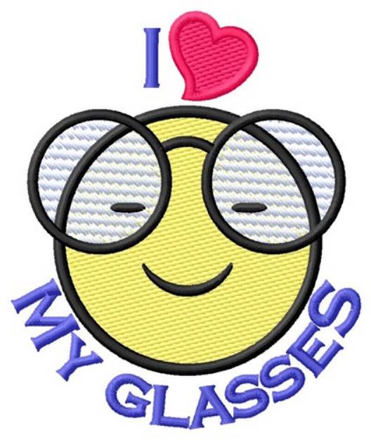 Picture of I Love Glasses Machine Embroidery Design