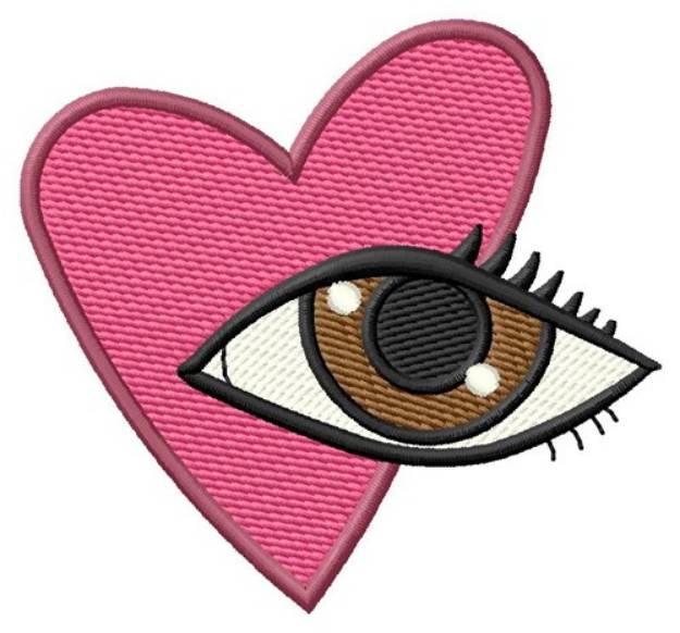 Picture of Heart & Eye Machine Embroidery Design