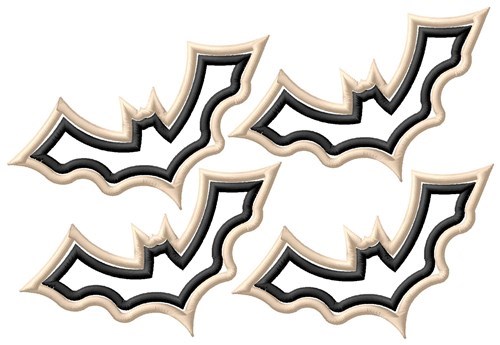 Outline Bats Machine Embroidery Design