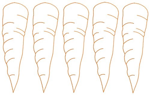 Carrot Outlines Machine Embroidery Design