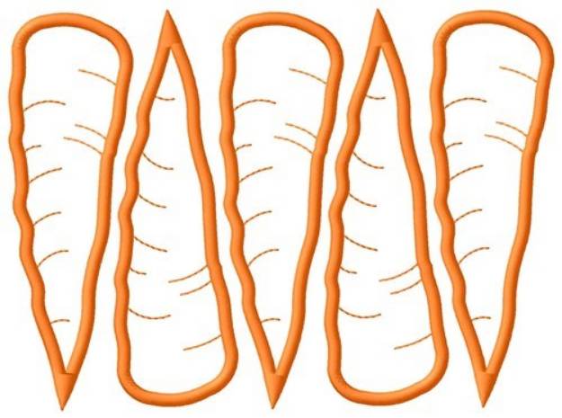 Picture of Outline Carrots Machine Embroidery Design