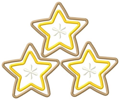 Star Cookies Machine Embroidery Design
